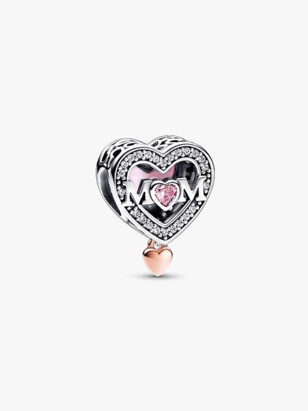 Pandora Two-tone Openwork Mom & Heart Charm